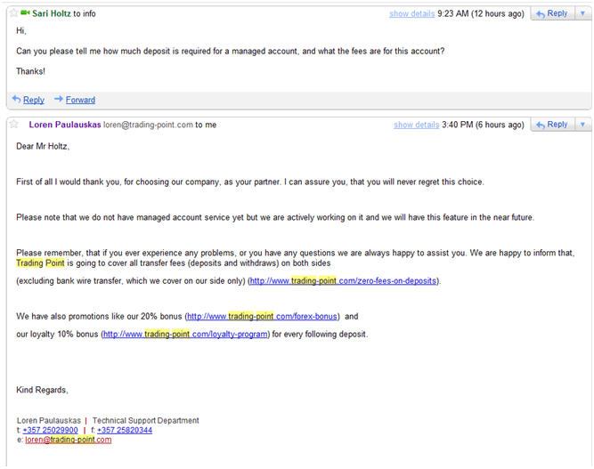 Email from Trading Point Email from Trading Point
